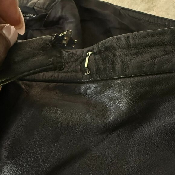 Black Leather Pants By INC International Concepts Size 12 - Picture 10 of 10